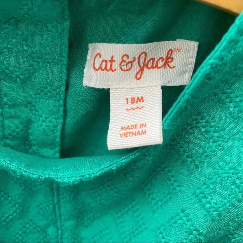 Cat & Jack Toddler Girl Kelly Green Dress – Size 18M, Fully Lined